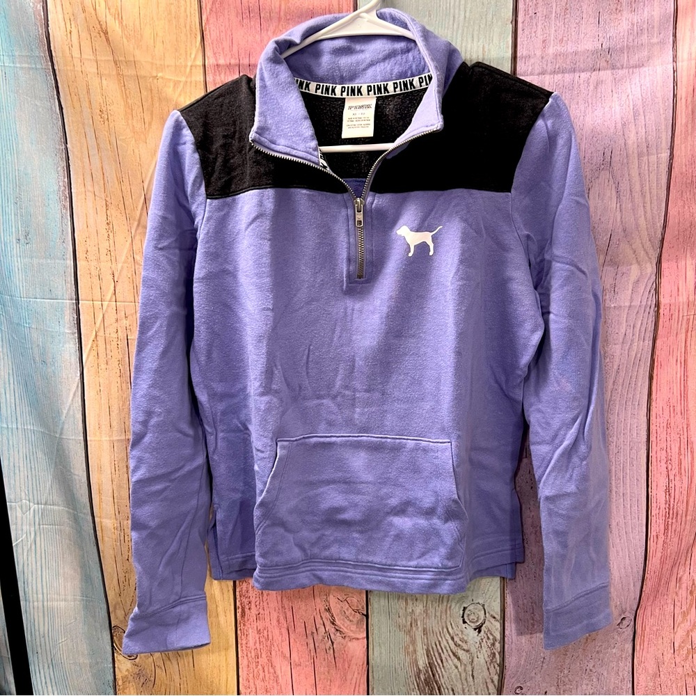 PINK Victoria’s Secret Half zip - purple & gray. Size XS